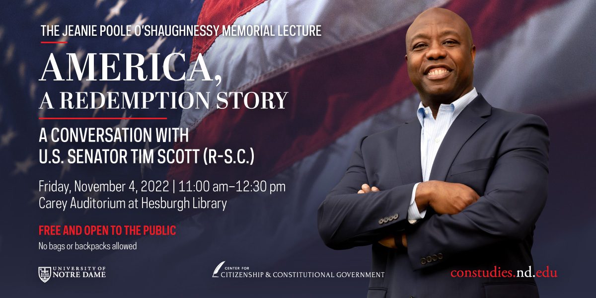America: A Redemption Story – A Conversation with Senator Tim Scott