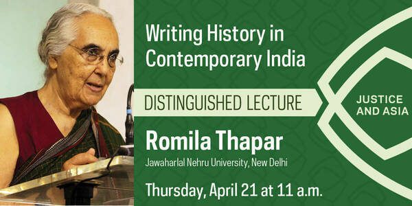 Justice and Asia Distinguished Lecture by Historian Romila Thapar