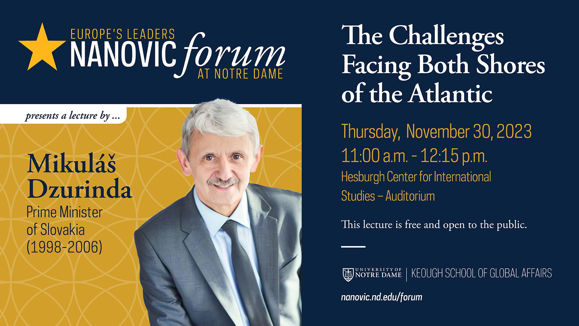The Challenges Facing Both Shores of the Atlantic with Mikuláš Dzurinda